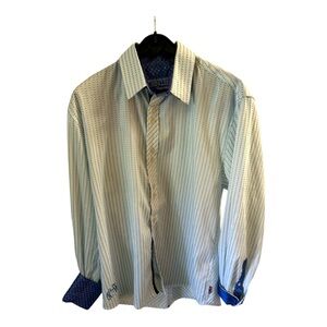 John Lennon x English Laundry Shirt Satin Reverse Cuffs Mens Sz Large Preloved..